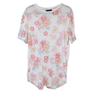 PacSun Floral Scallop Fit‎ T-Shirt XL Pastel Graphic Tee